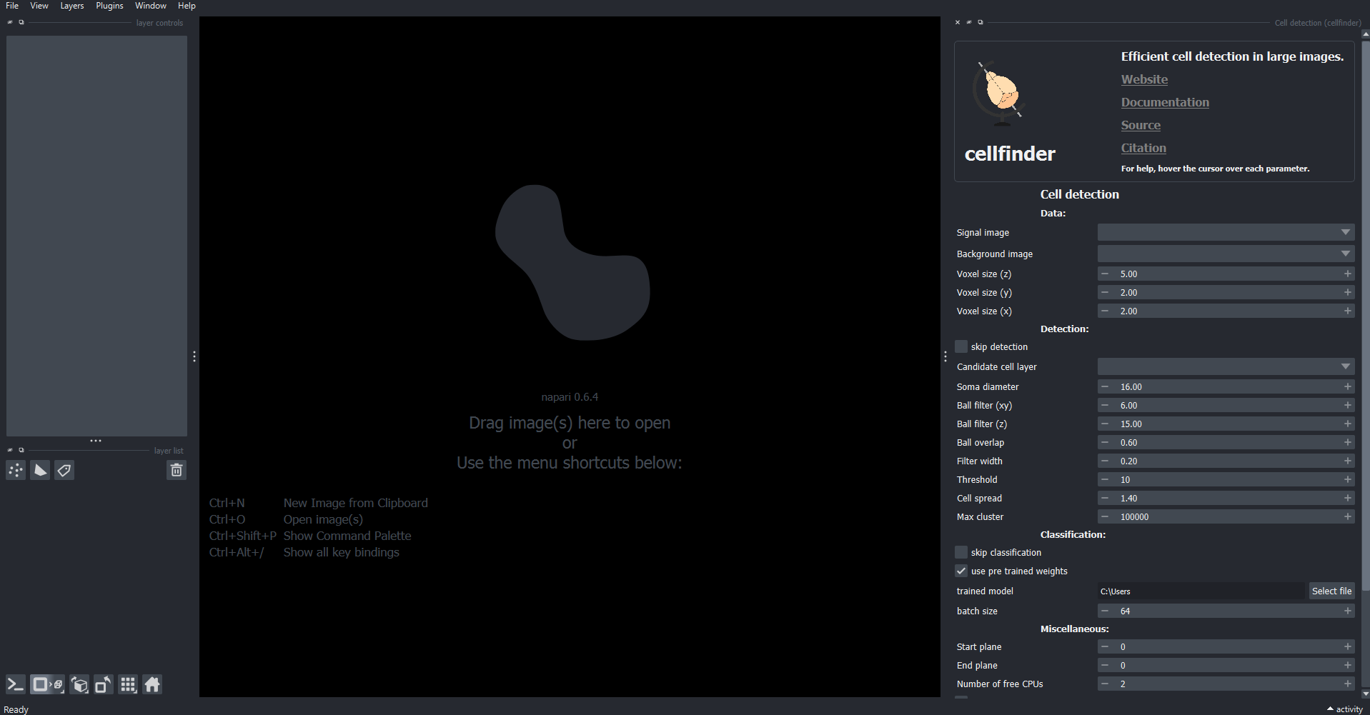 cellfinder detection widget