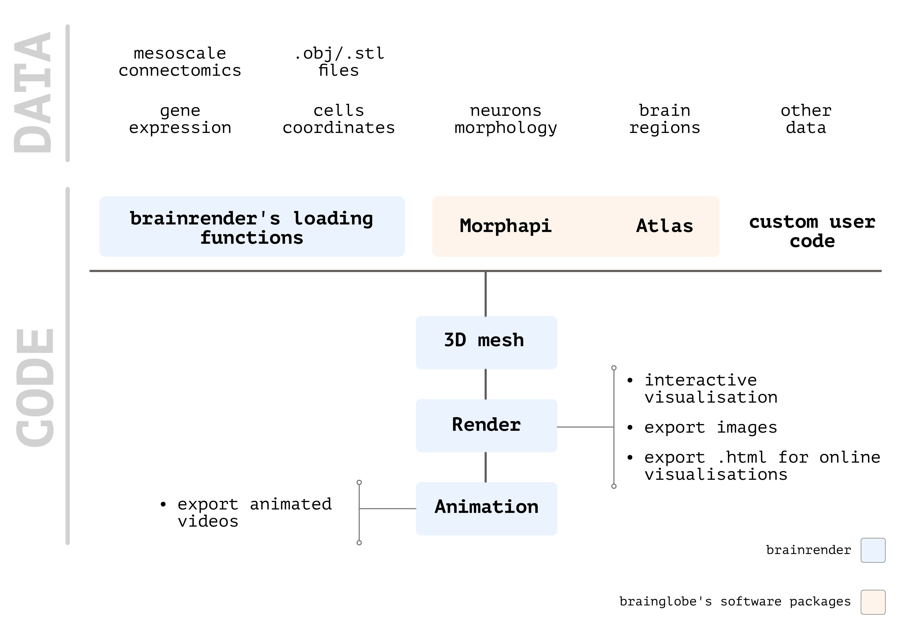 Overview of brainrender's workflow